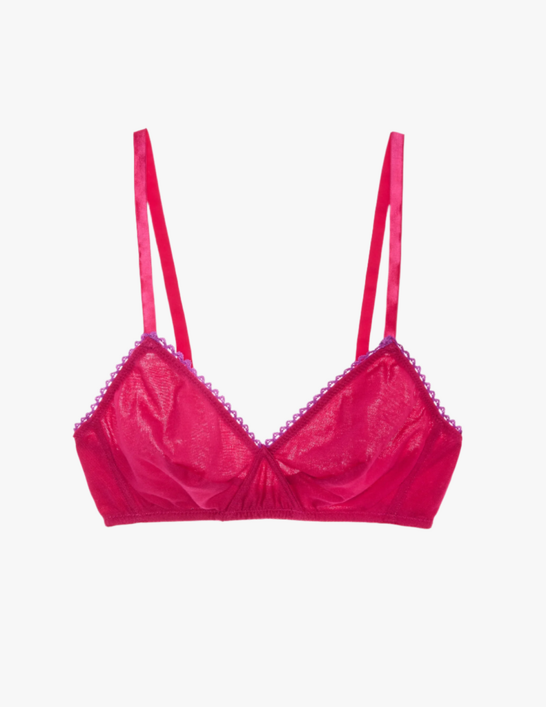 the araks organic cotton antonia bralette in cherie pink