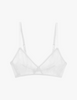White organic cotton antonia bralette with white trim by Araks