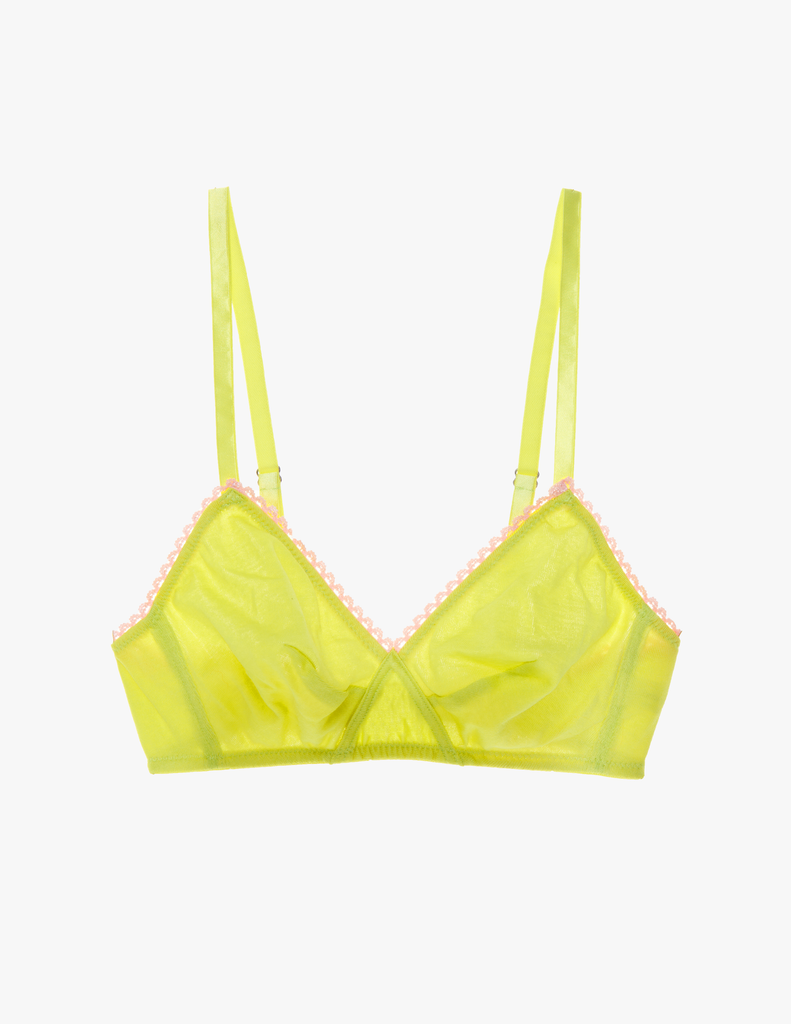 araks organic cotton antonia bralette in electric yellow