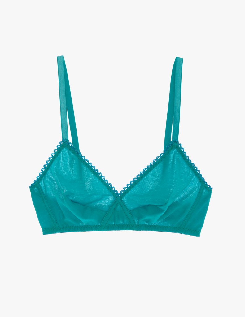 Organic cotton Antonia bralette in color parrot blue