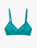 Organic cotton Antonia bralette in color parrot blue