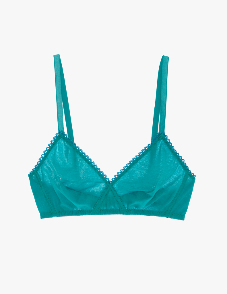Organic cotton Antonia bralette in color parrot blue