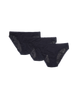 Set of three black organic cotton panties