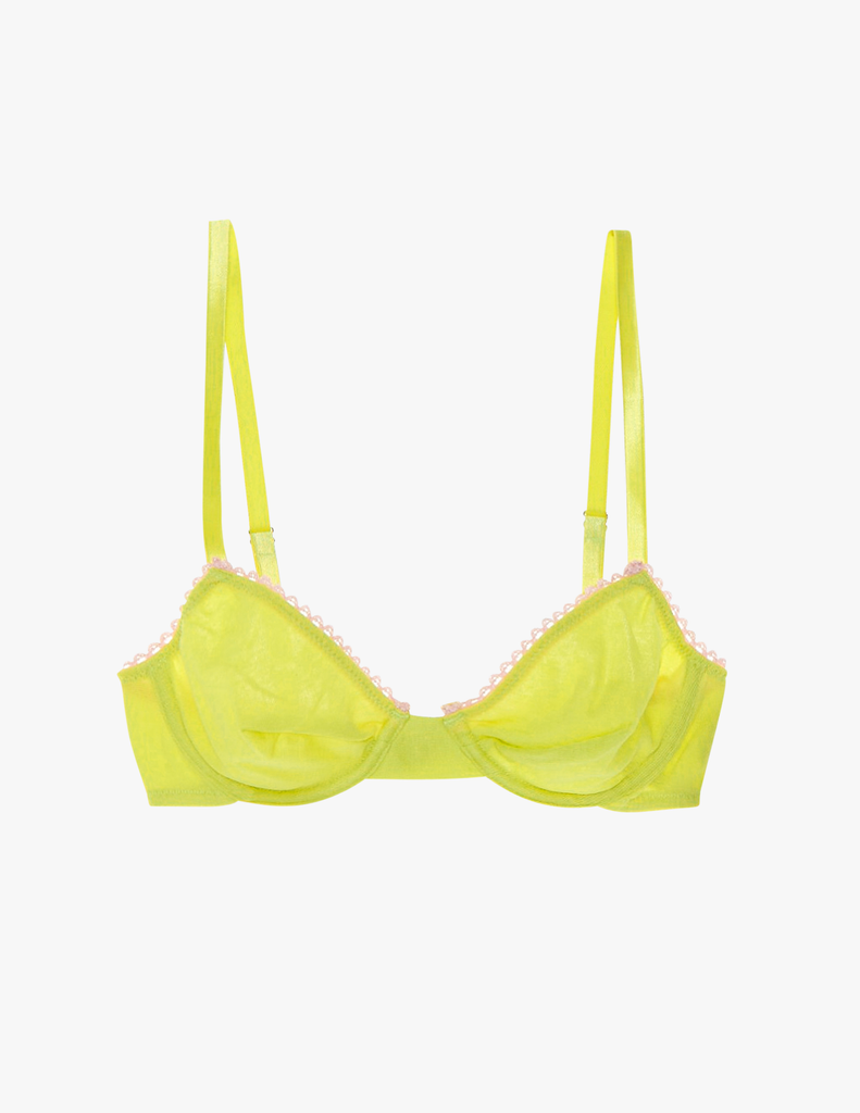 araks organic cotton sofia underwire bra in electric yellow