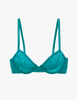 sofia organic cotton bra in color parrot blue