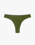 Araks Stella thong in Moss on an off-white background