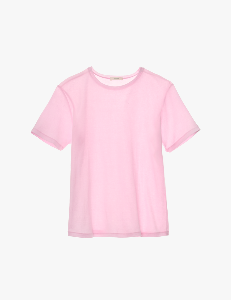 The araks organic cotton tavi short sleeve in confection pink