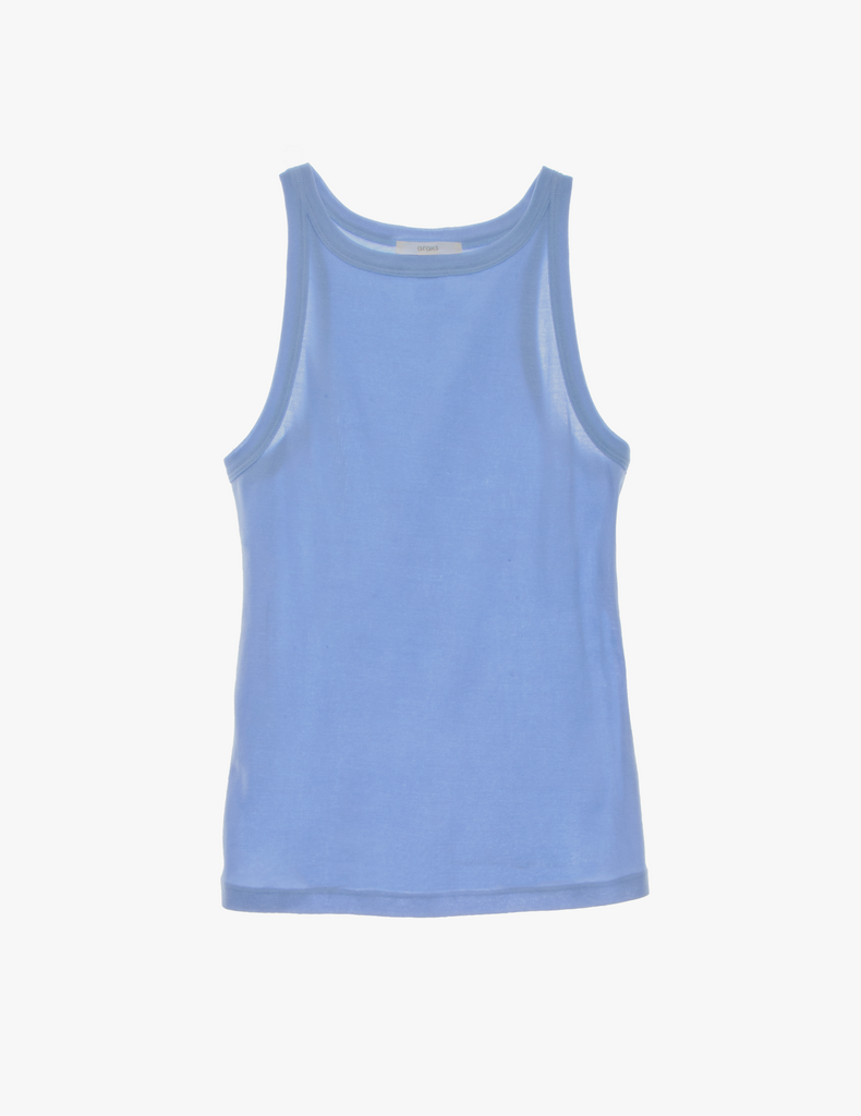 The araks organic cotton uki tank in rococo blue
