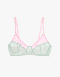 The araks cotton crepe and silk charmeuse willow bralette in confection pink and blue