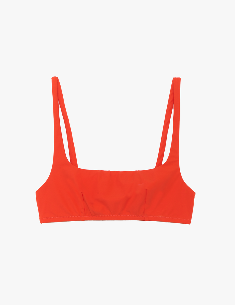 The araks quinn bikini top in papaya orange