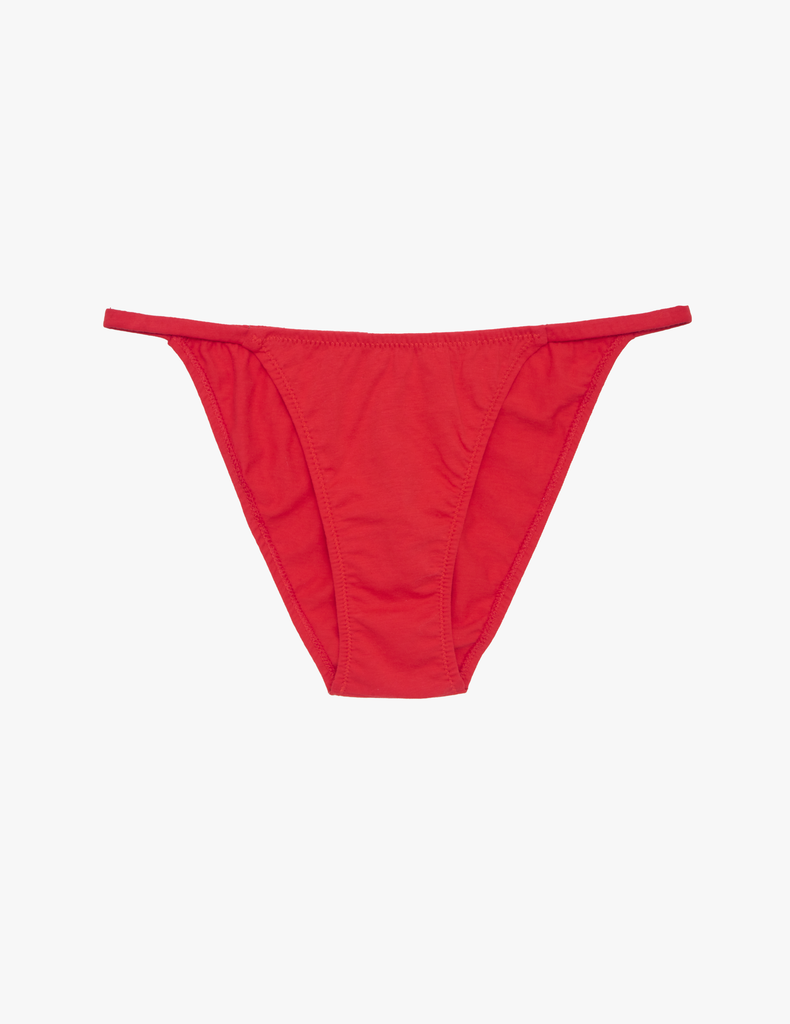 The araks recycled cotton bisoux panty in scarlet red
