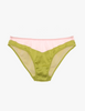 Araks silk charmeuse and silk chiffon aaron panty in confection pink and green