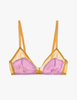 The araks silk beatrice bralette in empress purple and gold