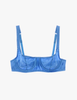 the araks silk charmeuse gita underwire bra in bluet blue
