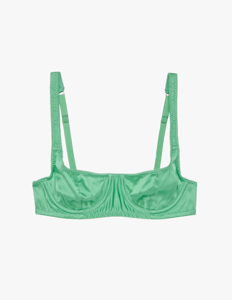The araks silk gita underwire bra in cypress green