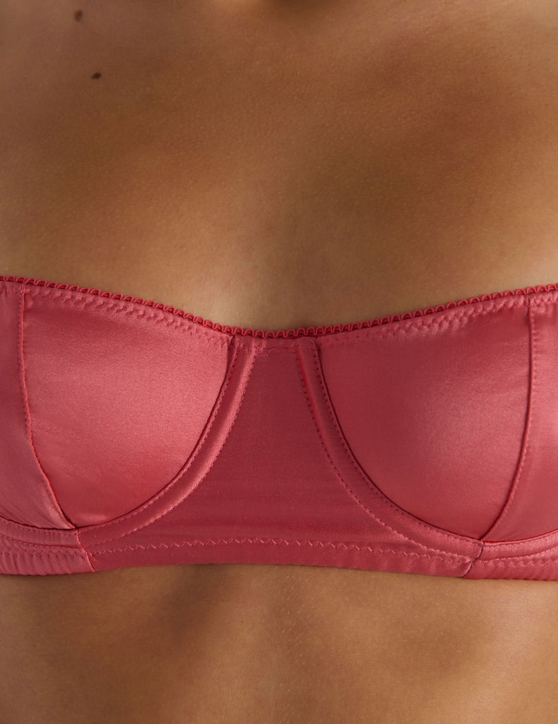 The araks silk charmeuse gita underwire bra in rose pink