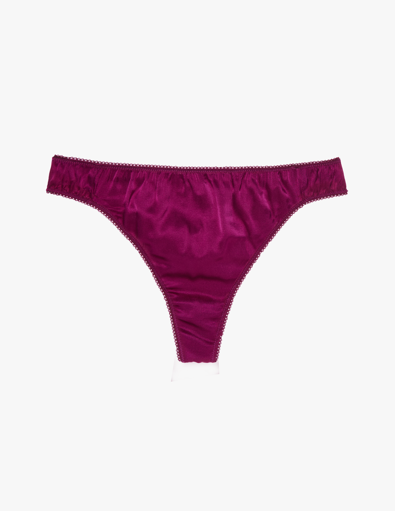 The araks silk grier thong in cranberry red