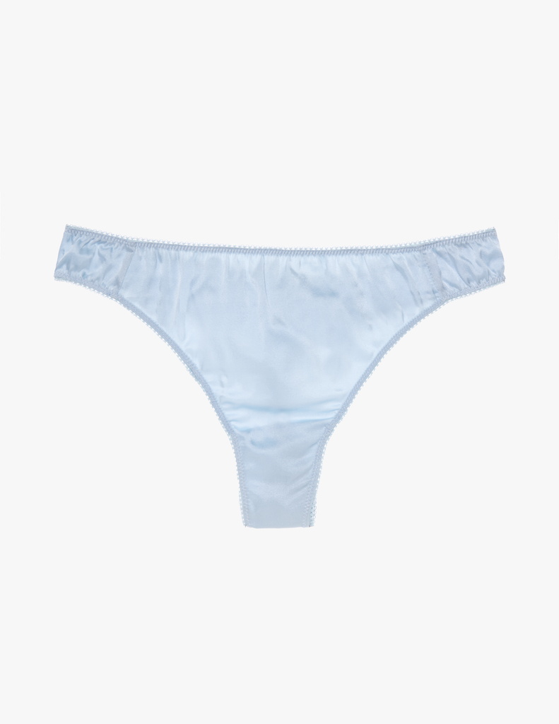 The araks silk grier thong in glace blue
