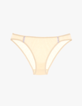 The araks silk and cotton harriet panty in tulle cream and lavender