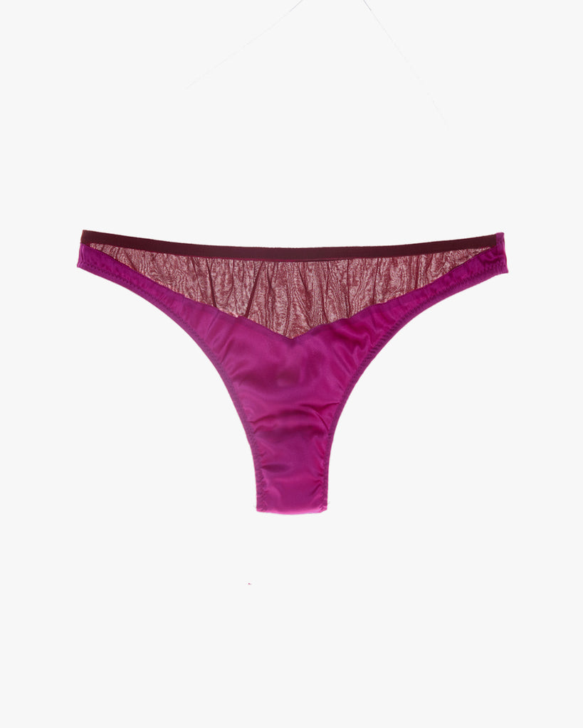 Araks Maya Thong in Raspberry on off-white background