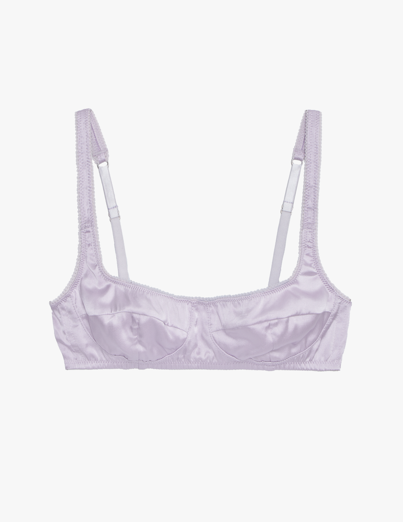 The araks silk charmeuse penelope bralette in fairy lavender