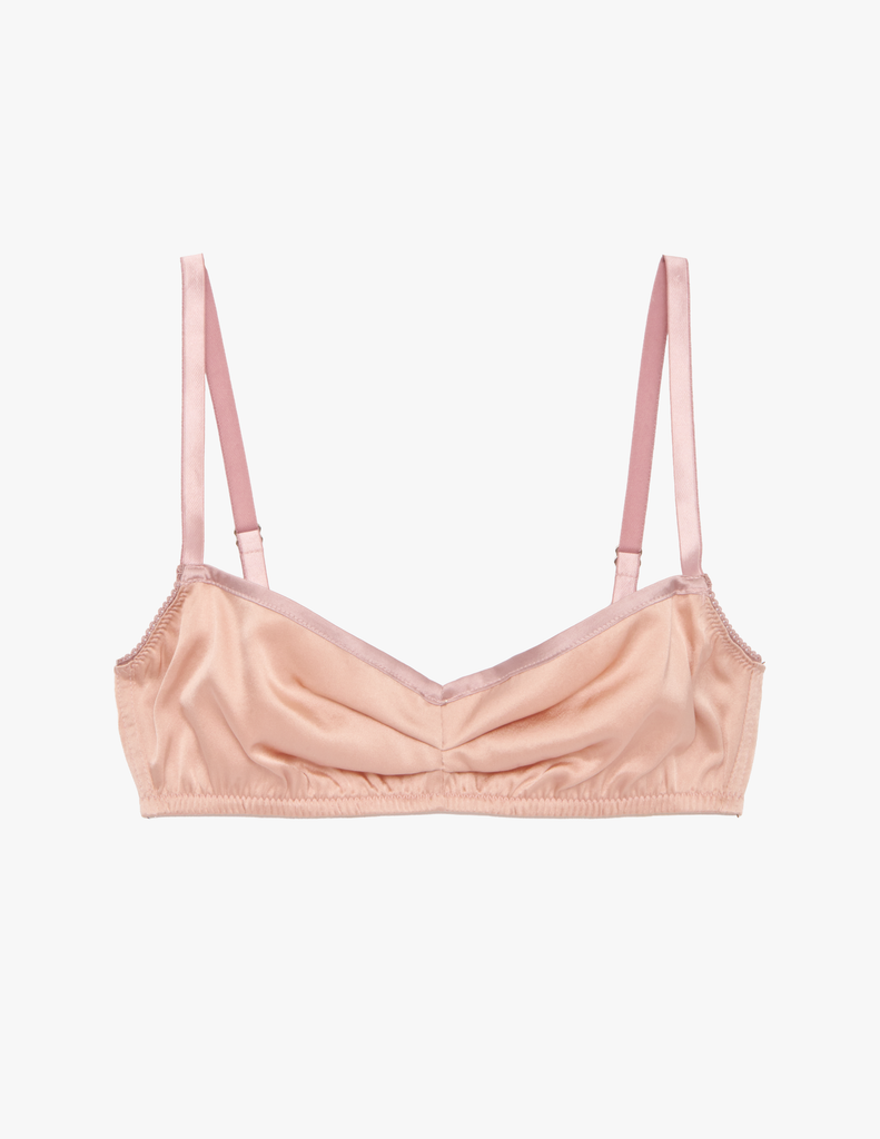 The araks silk charmeuse quintana bralette in bare 