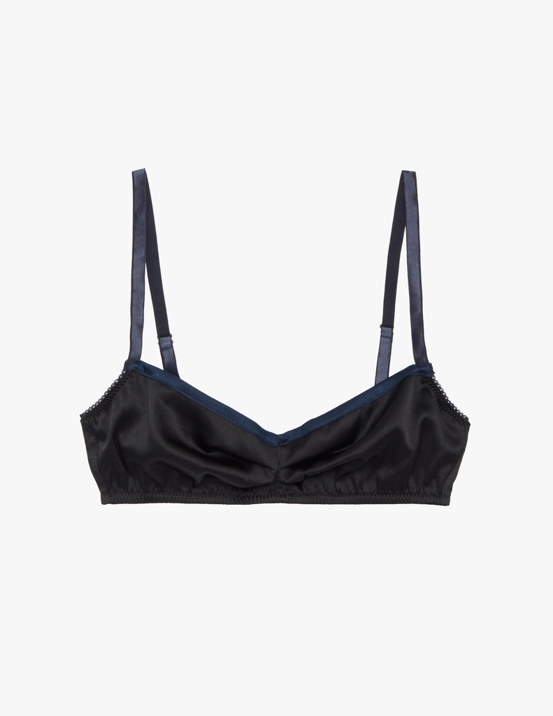The araks silk quintana bralette in black