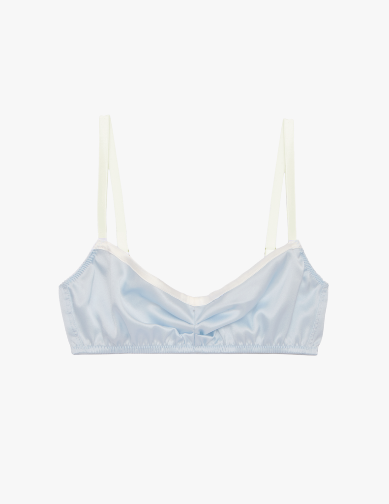The araks silk quintana bralette in peri blue