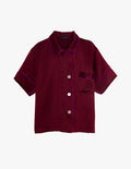 Araks Shelby silk pajama top in garnet