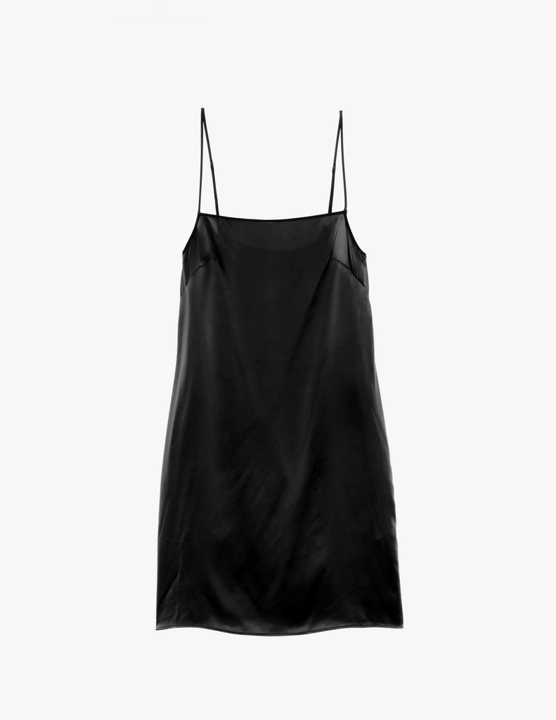 the araks silk tolouse slip in black