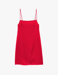 The araks silk toulouse slip in scarlet red