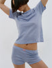 Model wearing the Araks Tavi tee and Presley short in Rococo
