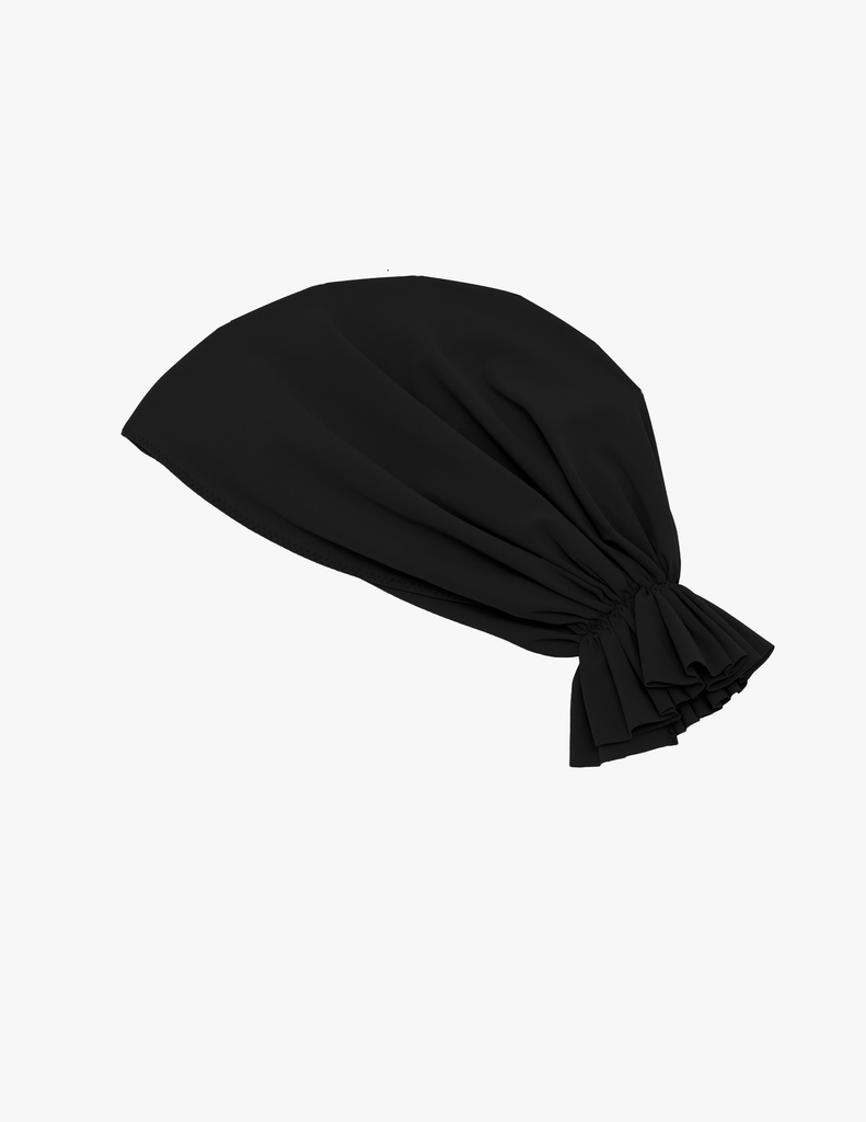 Black swim hat on a white background