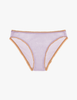 a flat lay image of the araks organic cotton isabella panty in fairy lavender