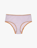 a flat lay image of the araks organic cotton josephine hipster in fairy lavender
