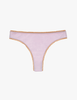 A flat lay image of the araks 100% organic cotton stella thong in fairy lavender 