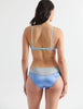 Back of Woman in Blue Silk and Chiffon Bralette and panty