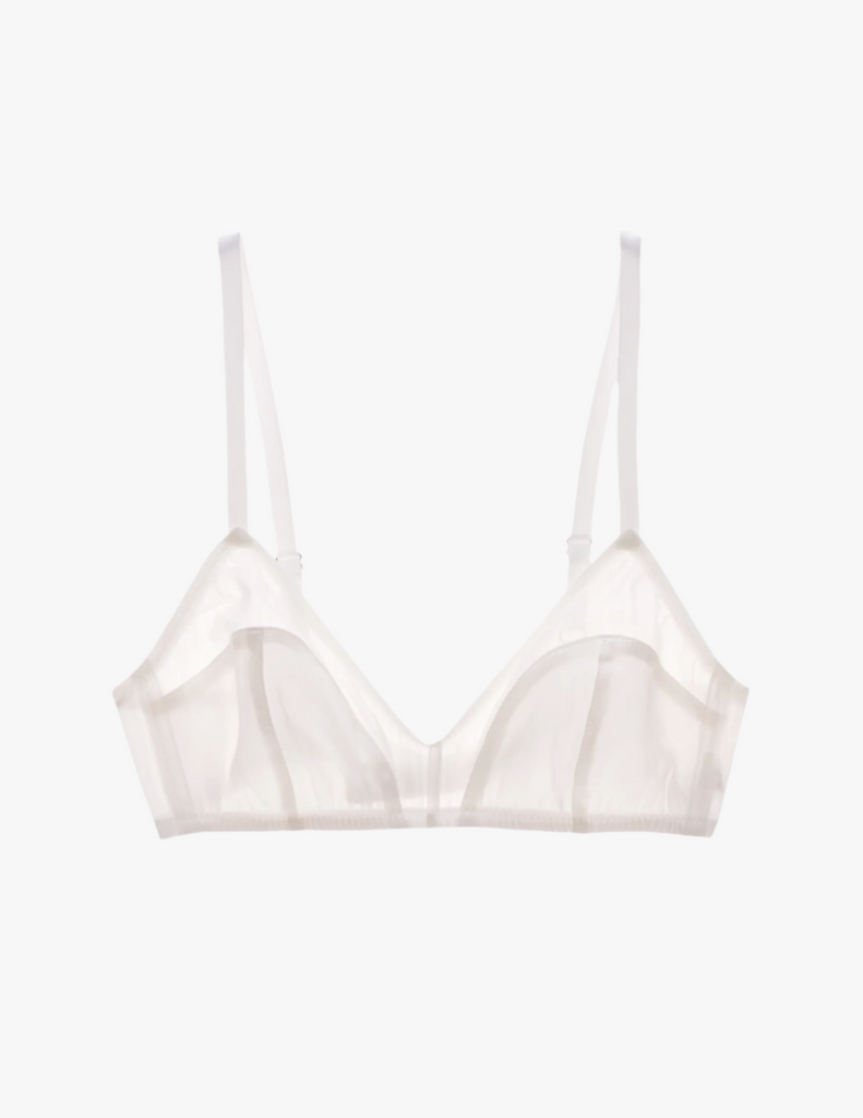 White silk bralette