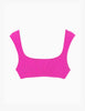 Araks pitaya bikini top with a wide scoop neckline and wide shoulder straps, shown flat against a plain white background.