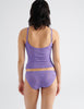 back view on model of purple cami 