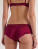 A model in the araks silk gal hipster in cranberry red
