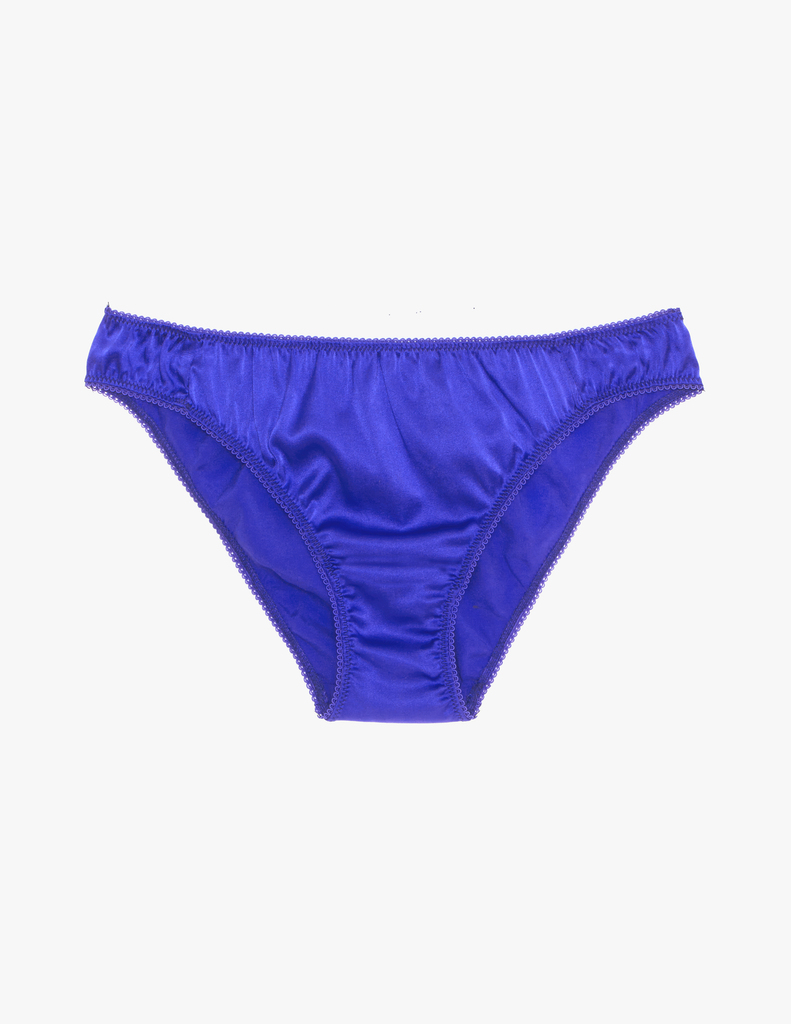 The 100% silk charmeuse gwyneth panty in tanzanite blue