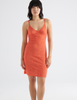 front view on model of woman in orange dress