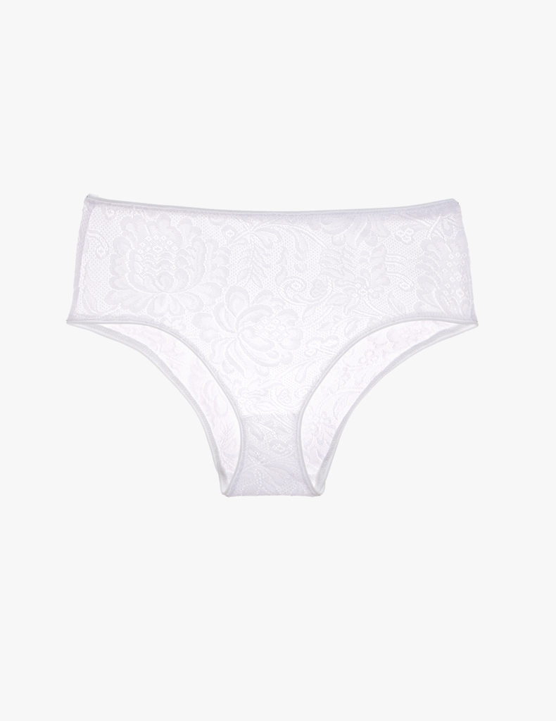 flat of white lace hipster