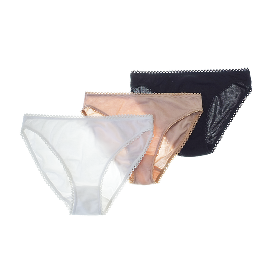 Isabella Panty - Set of 3 in Black, White, Sand