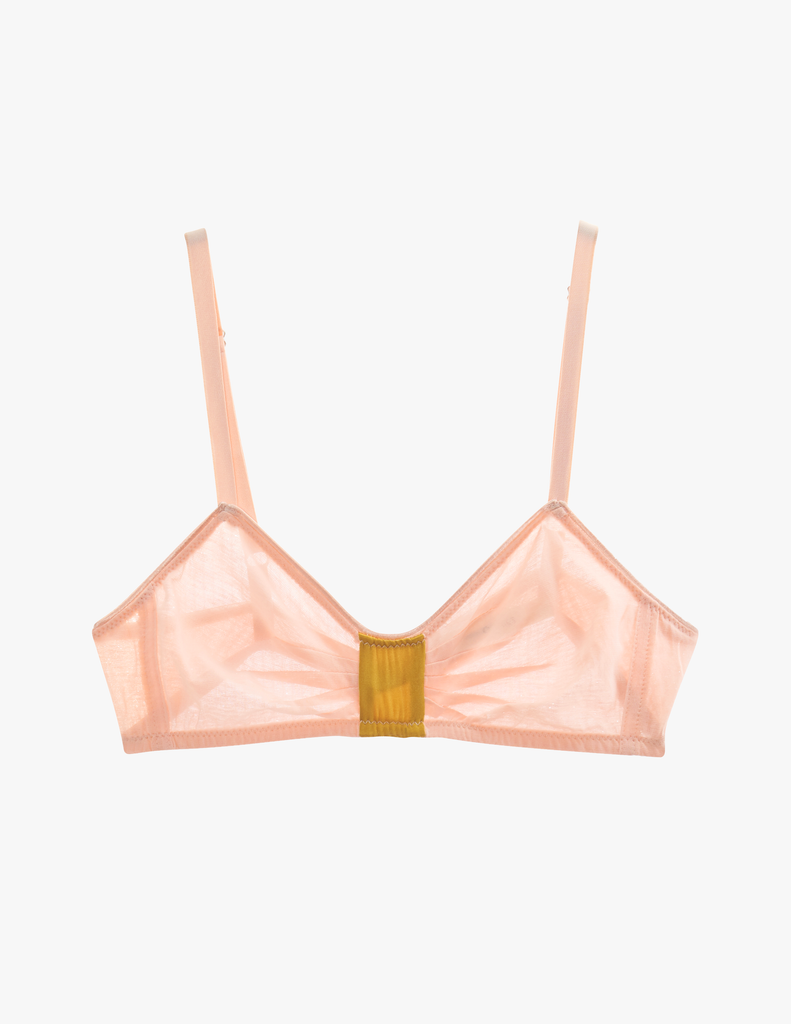 flat of pink cotton bra