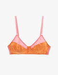 Pink cotton bralette with orange silk product image
