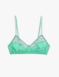 green cotton and silk Willow Bralette