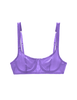 Flat of purple silk bra