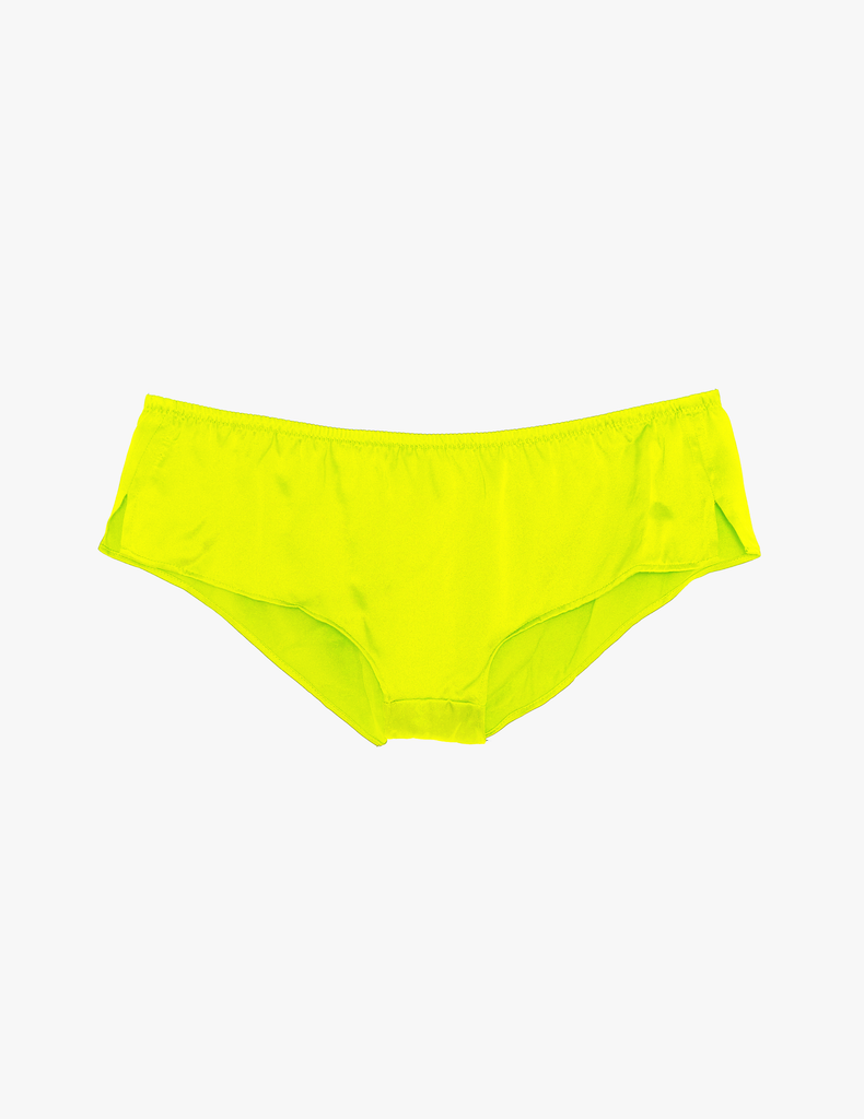 a fluorescent yellow silk short by Araks